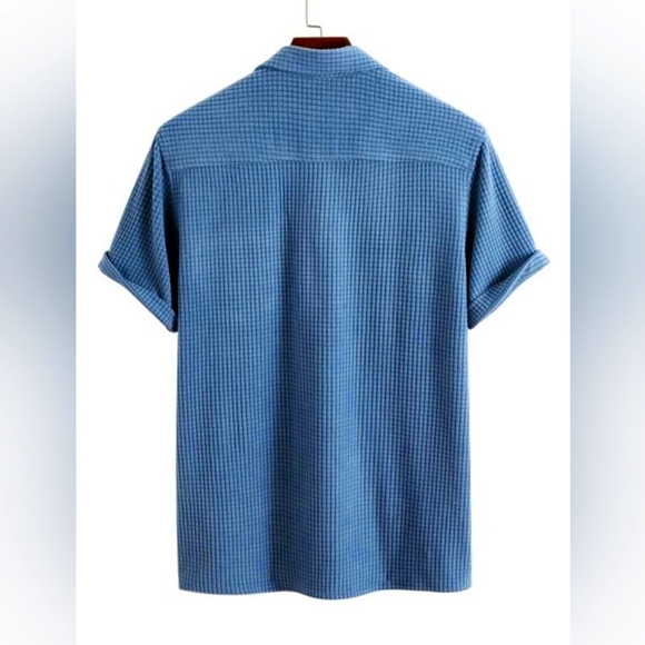 Solid Color Texture Button Up Corduroy Shirt - Picture 3 of 5